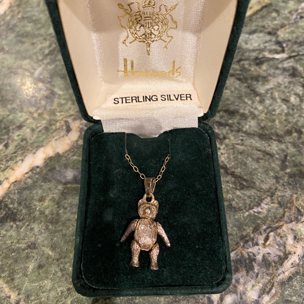 Harrods Sterling Silver Bear Necklace